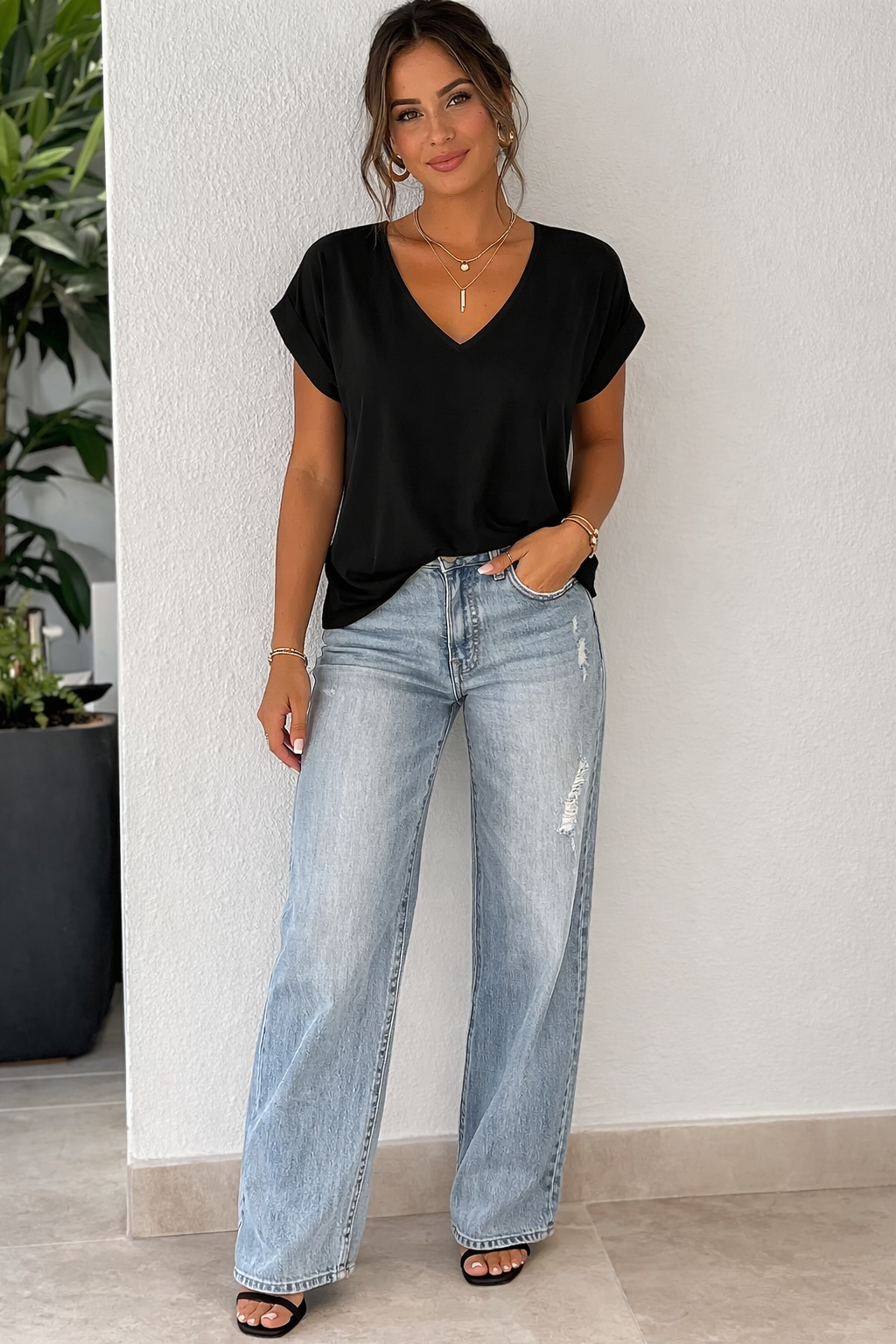 Elegante T-shirt con Twist Frontale