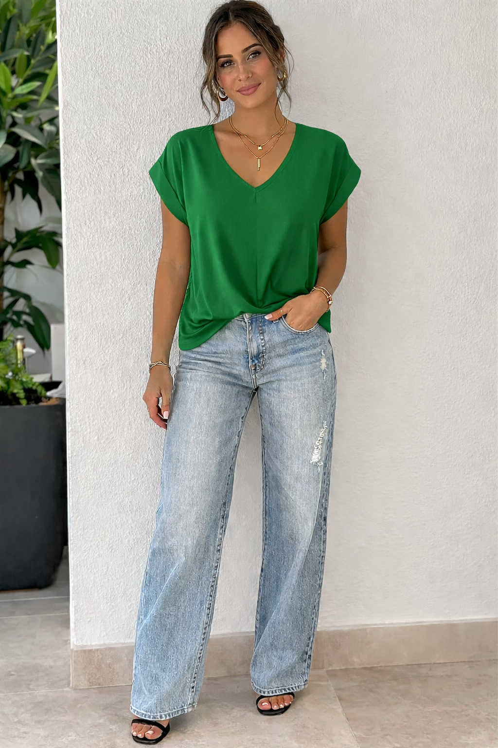 Elegante T-shirt con Twist Frontale